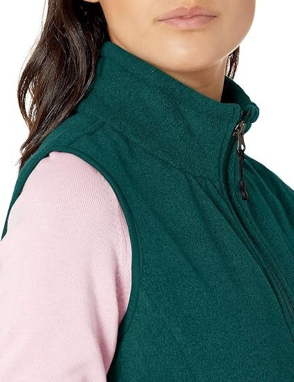 Green Fleece Zip-Up Vest image 3